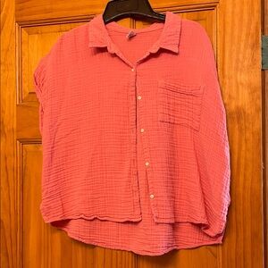 Old Navy Coral Button-Down Shirt